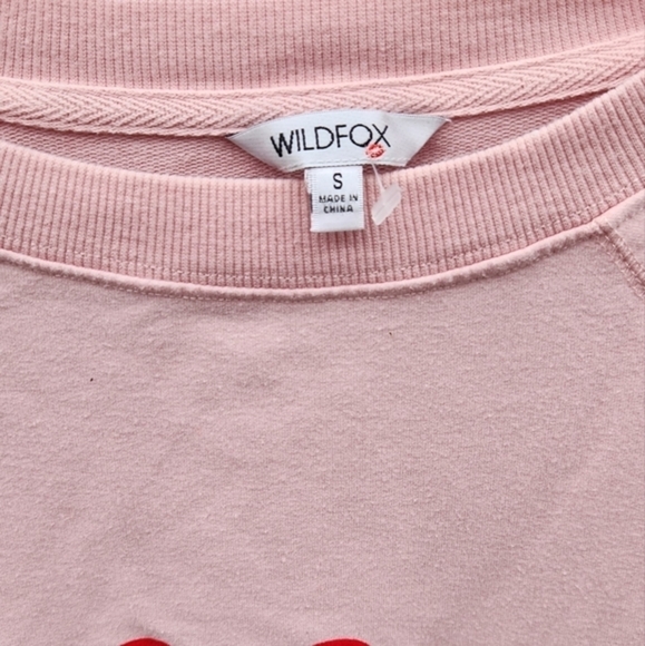 Wildfox Coffee & Sunshine‎ oversized boyfriend pullover red & pink sweatshirt - Picture 5 of 8
